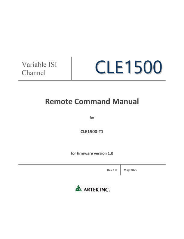 CLE1500 ソフトウェアマニュアル
